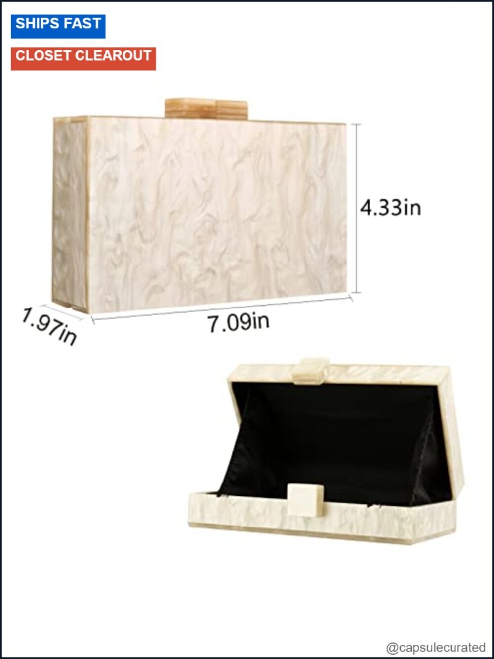 Acrylic Clutch Purses for Women Marbling Evening Crossbody Bag - Picture 2 of 6